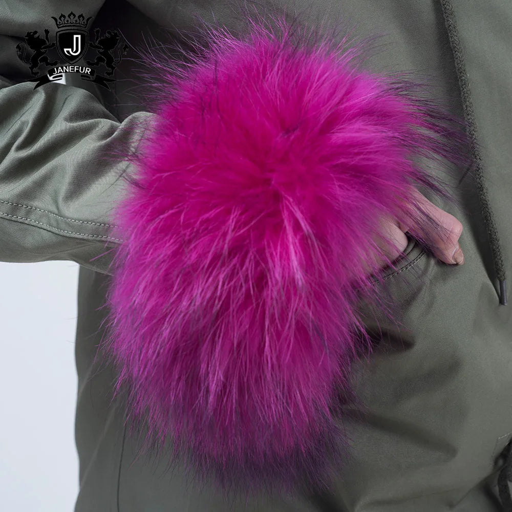 BEST PRICE NEW Arrivals 7 Colors Winter New Real Fur Coat Jacket Women Warm 100% Natural Raccoon Fur Liner Coat Parka Fur Coat Snow Boots Outerwear Jackets Ladies Winter Luxury Apparel Supplies
