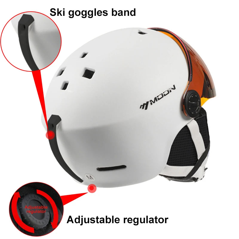 Professional Skiing Helmet Set Integrally-Molded PC+EPS Goggles Ski Helmet Outdoor for Adults Kids Sport Ski Snowboard Skateboard Helmets