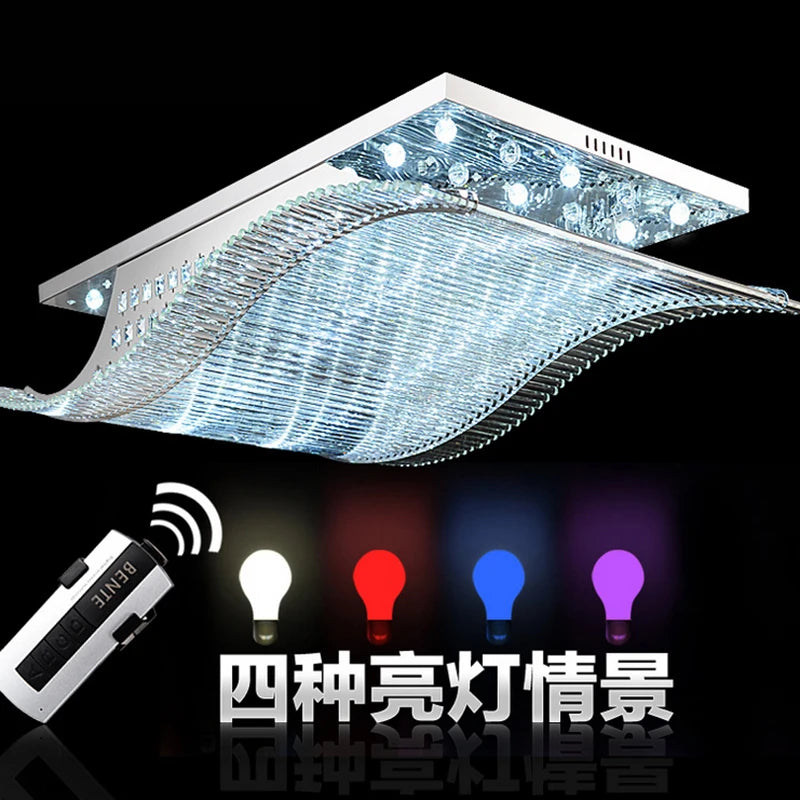 Modern Crystal Chandelier LED Color Change With Remote Control Organ   Style RGB Lustre Ceiling Lamp Deco Chandeliers 11