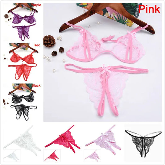 Sexy Lingerie Panties Women Underwear String Thongs Seamless G String Briefs Panties Underwear Women Sexy Bra+T Pants Costumes