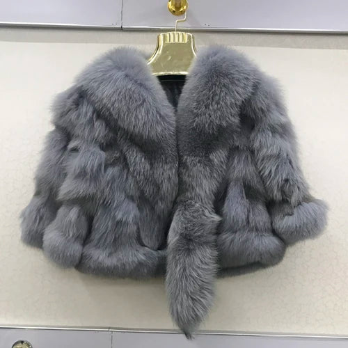 New Arrival S-2XL 12 Colors Women Real 100% Natural Fox Fur Coats Autumn Winter Fox Fur Short Style Jacket Warm Real Fox Fur Overcoats