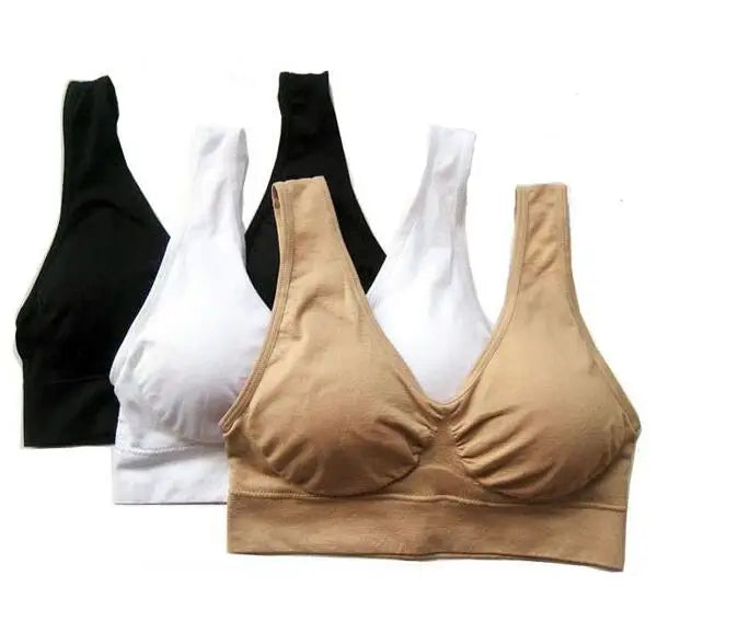 3pcs/set Yoga Running Bra with Removable Pad Seamless Push Up Women Plus Size S-5XL Underwear Wireless Fitness Sports Bra