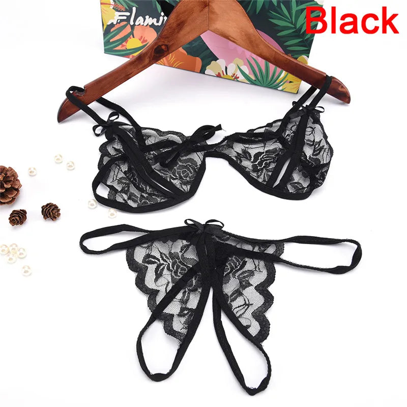 Sexy Lingerie Panties Women Underwear String Thongs Seamless G String Briefs Panties Underwear Women Sexy Bra+T Pants Costumes