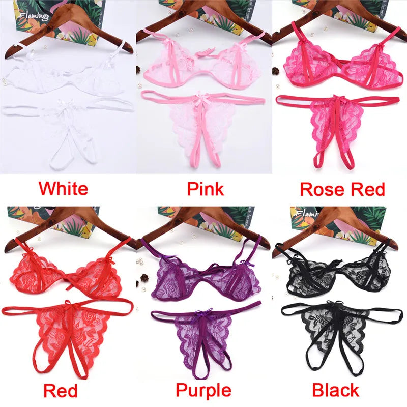 Sexy Lingerie Panties Women Underwear String Thongs Seamless G String Briefs Panties Underwear Women Sexy Bra+T Pants Costumes
