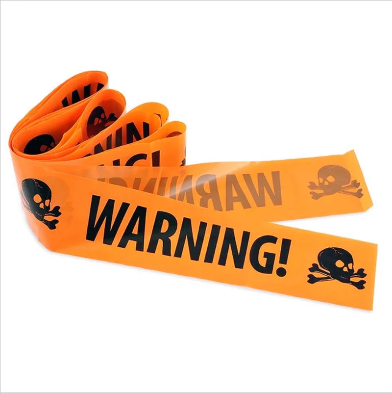 NEW 1PC 6-9M Halloween Props Window Prop Warning line Plastic Skull Head Warning Tape Signs Halloween Decoration Witch Balloons lot