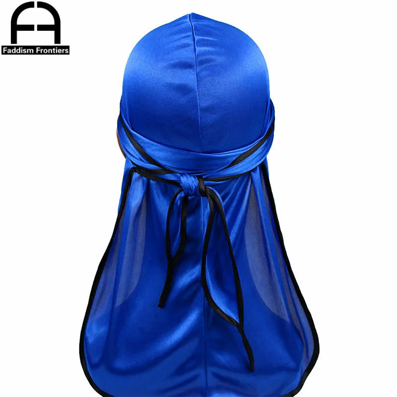 Men's Satin Durags Biker Headwear Skull Cap Bandana Men Silky Durag Doo Rag Turban Hat Headband Hair Accessories