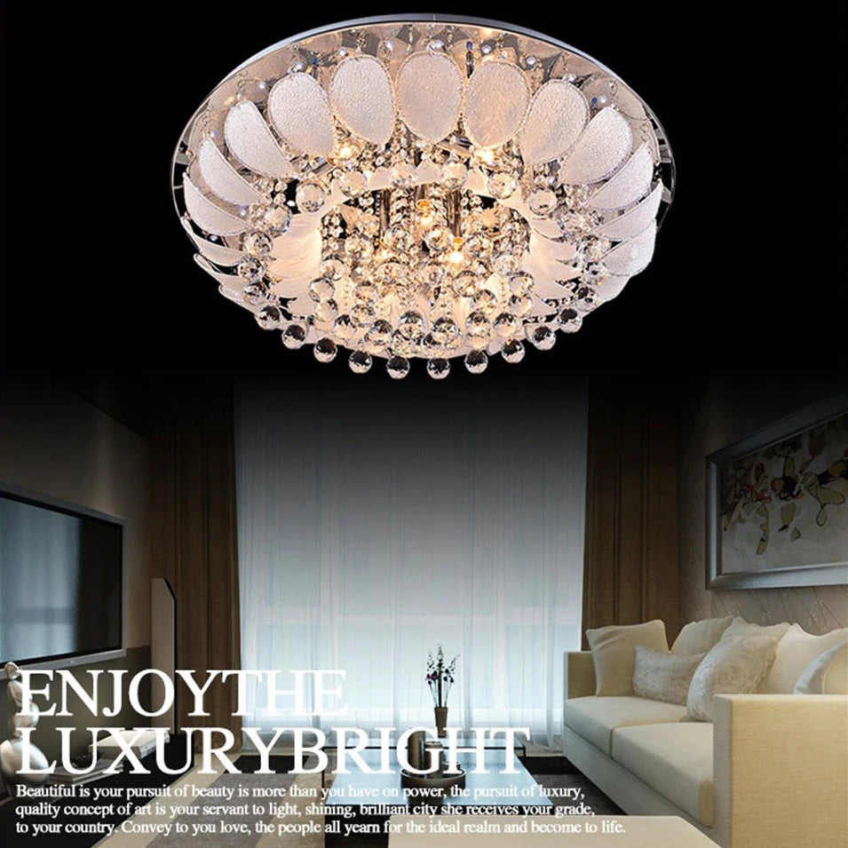 led e14 Modern Stainless Steel Crystal Glass Lamparas De Techo Ceiling Lights.LED Ceiling Light.Ceiling Lamp For Foyer