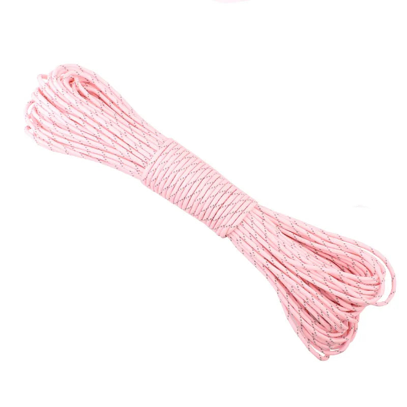 100Ft, 9 Strands Reflective Cores Luminous Glow in the Dark & Reflective Paracord Parachute Cord Lanyard 25 50 100 Feet Outdoor Camping