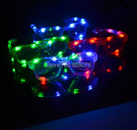 NEW 6/12 PCS Set Glow in the Dark Light Up Led Flashing Glasses EDM EDC Rave Party Bar Night Clubwear Eyewear Accessory Luminous Sunglasses