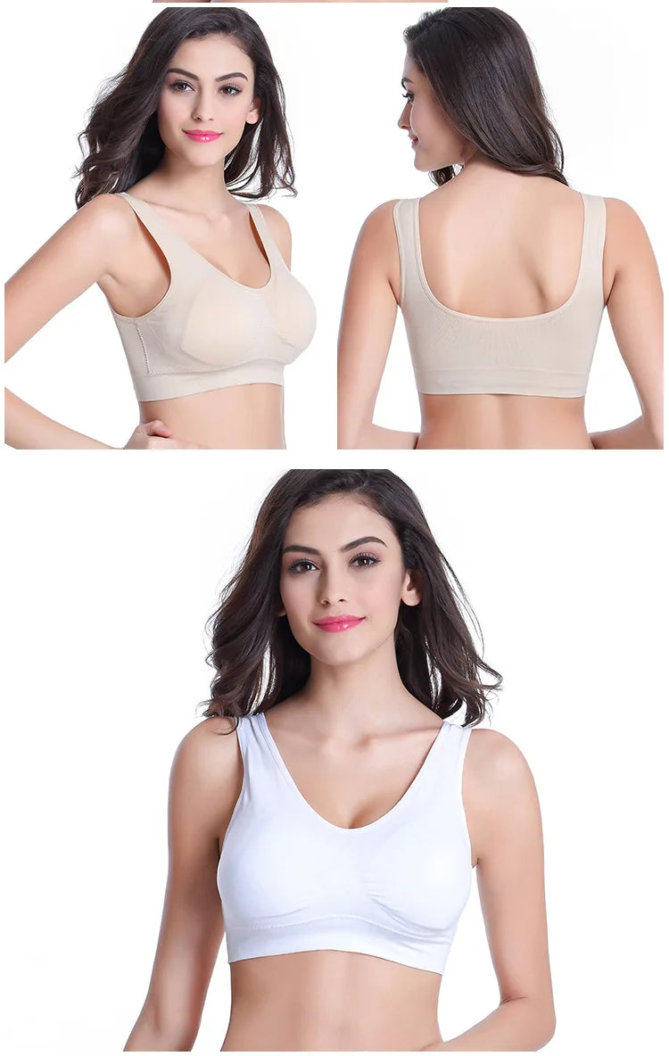 3pcs/set Yoga Running Bra with Removable Pad Seamless Push Up Women Plus Size S-5XL Underwear Wireless Fitness Sports Bra