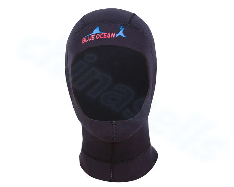 3MM Neoprene S-XL Women Men Professional Underwater Fishing Snorkeling Wetsuit Hood Cap Swim Full Face Mask Waterproof Warm Scuba Diving Hat Winter Thermal Swimming Cap Water Sports Accessories