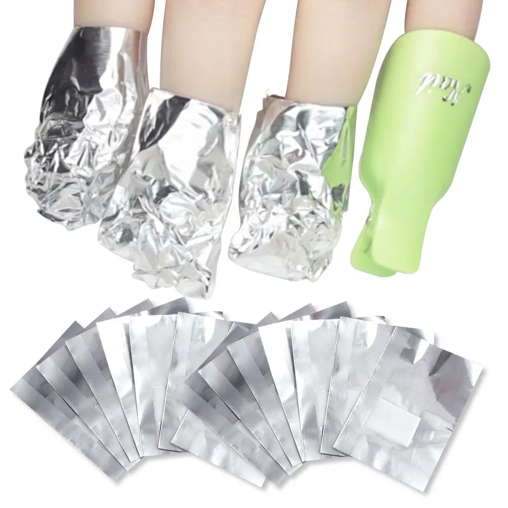 NEW Arrivals 100PCS Set Aluminum  Foil Remover Wraps with Acetone Nail Art Soak Off Acrylic Gel Nails Polish Removal Soaker Caps Manicure Pedicure Accessories Nail Care Supplies