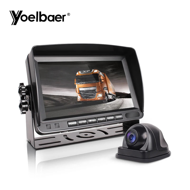 NEW Arrivals Cars Trucks Set DC 12-24V Digital Wireless Camera System Pedestrian Human Detection 7 Inch LCD Screen DVR Recorder Kit Cordless Rear View Reverse Truck Car Backup Camera Vehicles Security Supplies