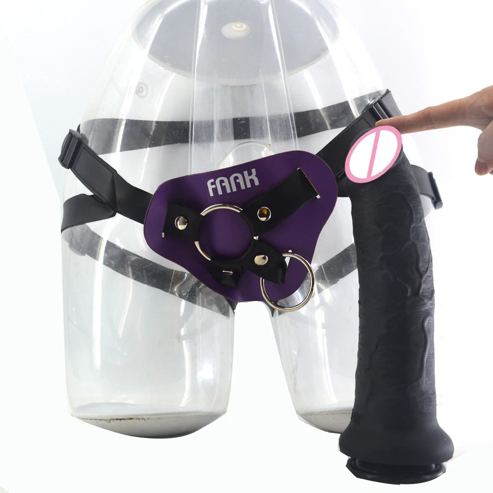 Giant  Big Silicone Toy Huge Realistic Strap On Dildo Leather Strap On Huge Penis Suction Harness for Women Lesbian Masturbator