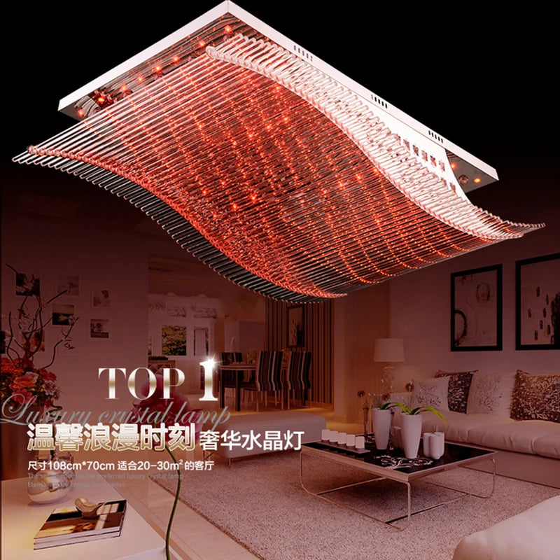 Modern Crystal Chandelier LED Color Change With Remote Control Organ   Style RGB Lustre Ceiling Lamp Deco Chandeliers 11