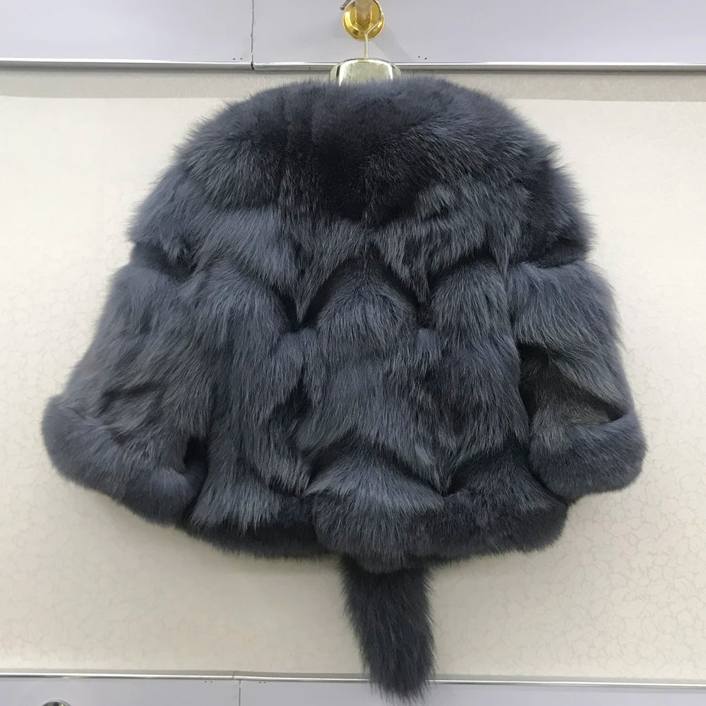 New Arrival S-2XL 12 Colors Women Real 100% Natural Fox Fur Coats Autumn Winter Fox Fur Short Style Jacket Warm Real Fox Fur Overcoats