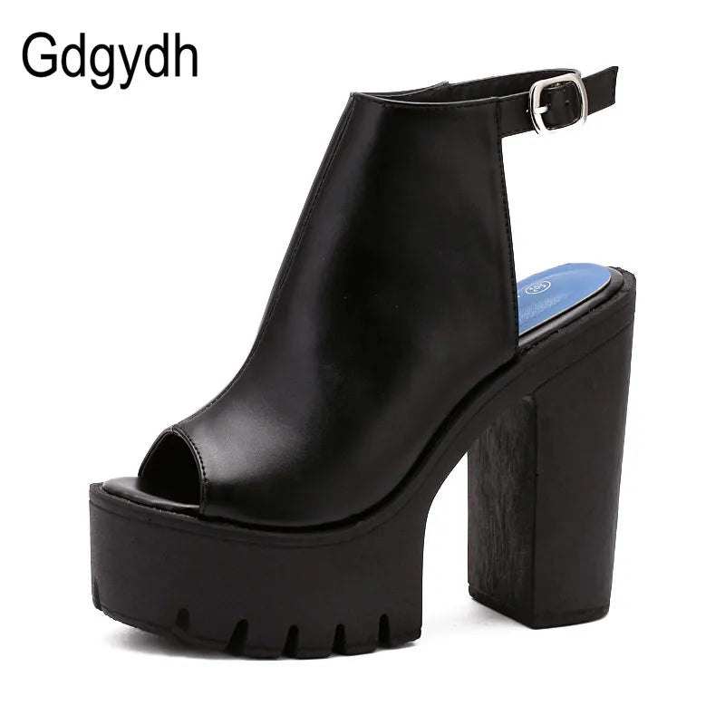 Hot Sale Italian European Women Ladies Summer Shoes Slingbacks High Heels Sandals Platform Casual Shoes for Party New Black Size 35-42 Female Girls Casual Footwear Supplies Streetwear Shoes Products