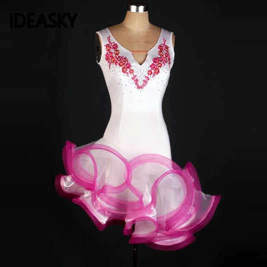 NEW Arrivals S-2XL 3 Colors Cha Cha Rumba Samba tango salsa Latin Dance Dress Women Ballroom Competition Dancing Dresses Latin Adults/kids for Children Ladies