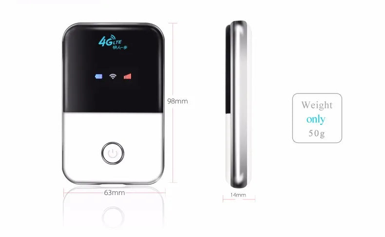 4G PRO LTE Pocket WI-FI Wireless Router Outdoor Travel Camping Fast Network Internet Access Car Mobile Hotspot Wireless Broadband Unlocked Modem With Sim Card Slot
