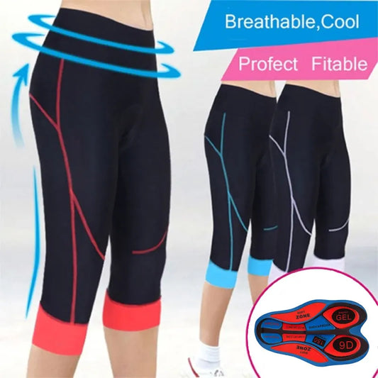 Top Grade Cycling Tight Shorts 9D Gel Padded Bike Bicycle Mtb Sports 3/4 Shorts Breathable Quick Dry Shorts for Women