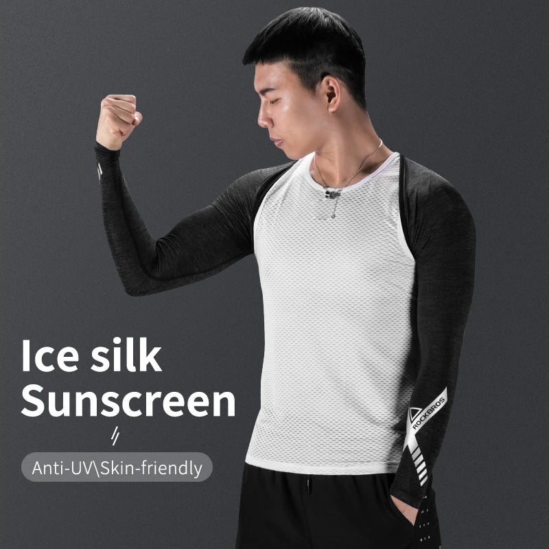 Motorcycle Shawl Sleeve Ice Silk Anti-UV Sun Protection Arm Bicycle Sleeves Fishing Running Cycling Sports Arm Warmer