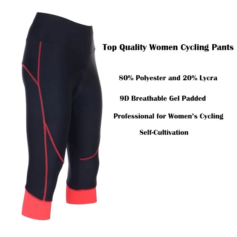 Top Grade Cycling Tight Shorts 9D Gel Padded Bike Bicycle Mtb Sports 3/4 Shorts Breathable Quick Dry Shorts for Women