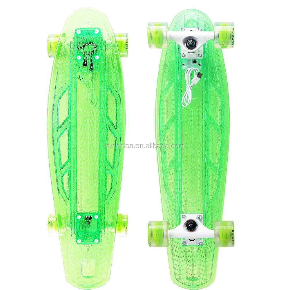 NEW LED Skateboard Transparent Skate Board Light Deck With Flashing LED Light Wheels