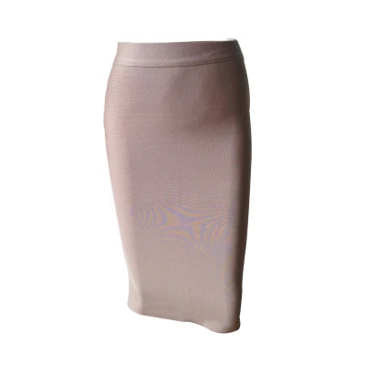 S-2XL Black/Beige Color Luxury Women Solid Nude Sexy Tight  Bandage Midi Skirt Knitted Sweet Designer Bodycon Pencil Skirt Evening Business Dinner Office Lady Clothing Supplies.