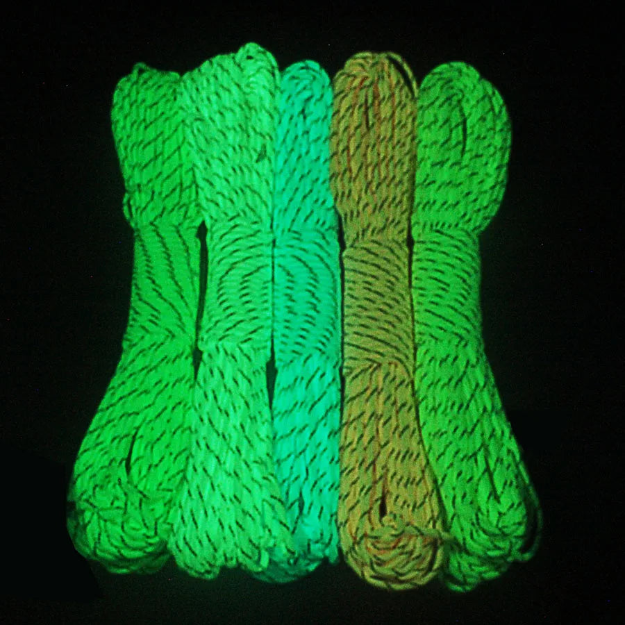 100Ft, 9 Strands Reflective Cores Luminous Glow in the Dark & Reflective Paracord Parachute Cord Lanyard 25 50 100 Feet Outdoor Camping