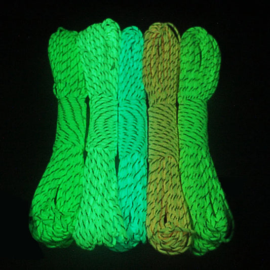 100Ft, 9 Strands Reflective Cores Luminous Glow in the Dark & Reflective Paracord Parachute Cord Lanyard 25 50 100 Feet Outdoor Camping