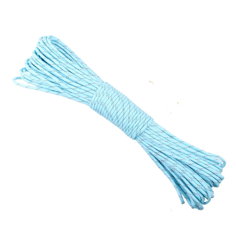 100Ft, 9 Strands Reflective Cores Luminous Glow in the Dark & Reflective Paracord Parachute Cord Lanyard 25 50 100 Feet Outdoor Camping