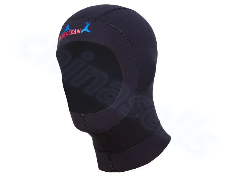 3MM Neoprene S-XL Women Men Professional Underwater Fishing Snorkeling Wetsuit Hood Cap Swim Full Face Mask Waterproof Warm Scuba Diving Hat Winter Thermal Swimming Cap Water Sports Accessories