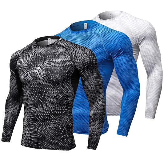 NEW S-2XL 5 Colors Top Quality Long Sleeve Fitness Tights Sport Shirt Men , Quickly Dry  Soccer Jersey Running Cycling  T-Shirts Gym Clothing Crossfit Top Men Rashgard
