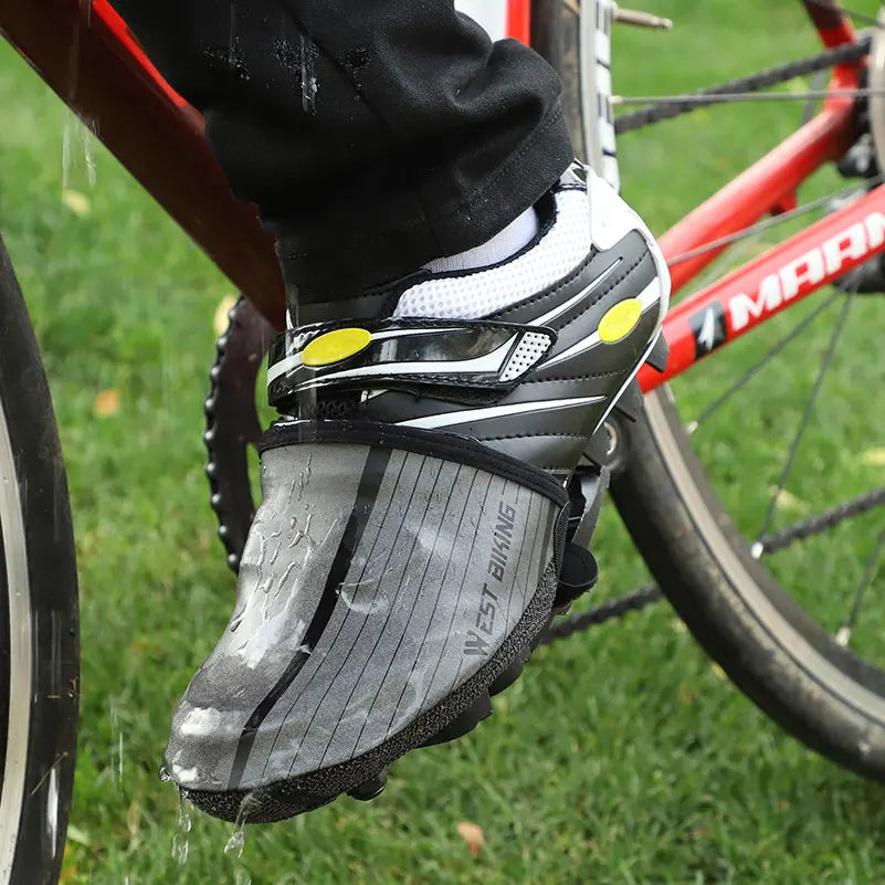 Windproof Road MTB Bike Shoes Cover Half Palm Reflective Waterproof Cycling Overshoes Equipment Bicycle Shoe Cover