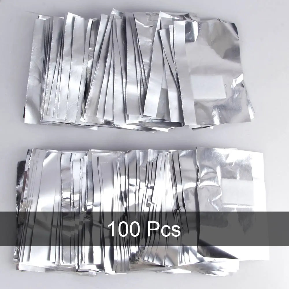 NEW Arrivals 100PCS Set Aluminum  Foil Remover Wraps with Acetone Nail Art Soak Off Acrylic Gel Nails Polish Removal Soaker Caps Manicure Pedicure Accessories Nail Care Supplies