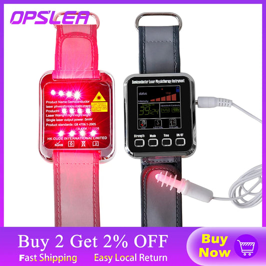 NEW Arrivals Laser Physiotherapy Wrist Diode LLLT For Diabetes Hypertension Rhinitis Multi-Functions Treatment 12 Laser Diabetic Watch Laser Sinusitis Therapy Watch Medical Health Care Supplies