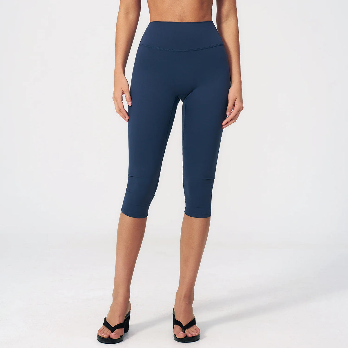 20 Colors S-XL Women's NEW  Brushed Yoga Capri Pants High Waist Elastic Waist Solid Slim Breathable Quick Dry Sweat-Wicking Knee  Outdoor Running Gym Fitness Women Sports Clothing