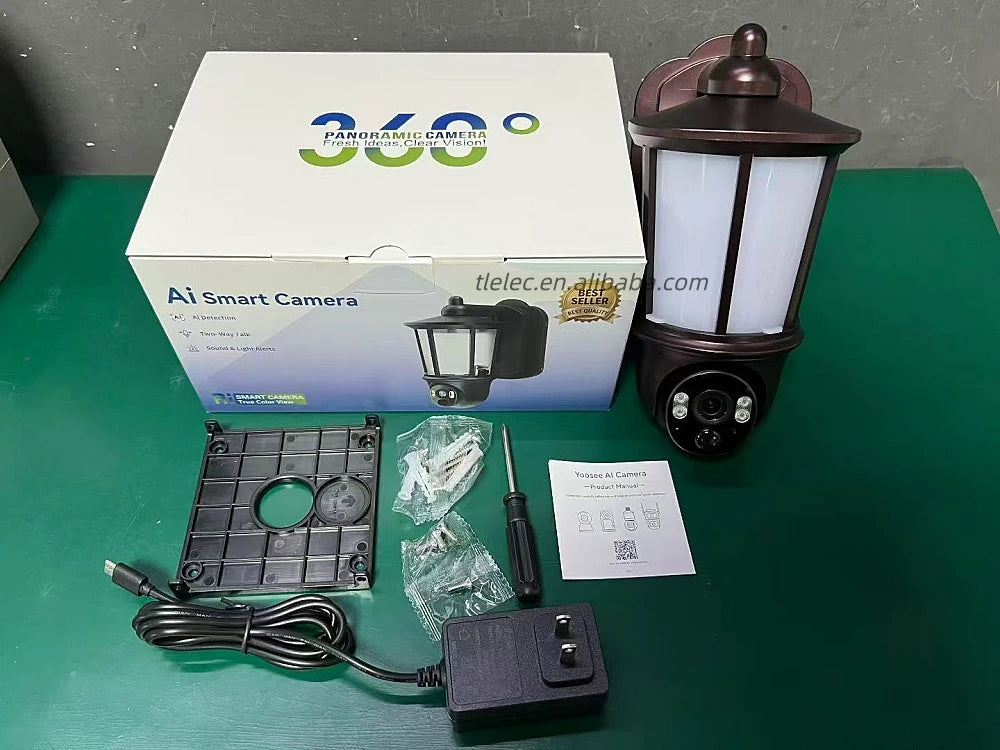 NEW Arrivals Home Villa Floodlight AI Camera 3MP HD Wi-Fi Smart Security PTZ IP  360 Degree Panoramic Two-Way Intercom Outdoor Garden Light Camera Home Security Supplies