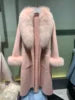 Boutique Gala HOT SALE S-4XL Plus Size Winter Warm Alpaca Real Sheep Wool Long Coats Women Real Cashmere Wool Coat With Detachable Natural Fox Fur Collar Cuffs Outerwear Jackets Ladies Luxury Apparel Supplies