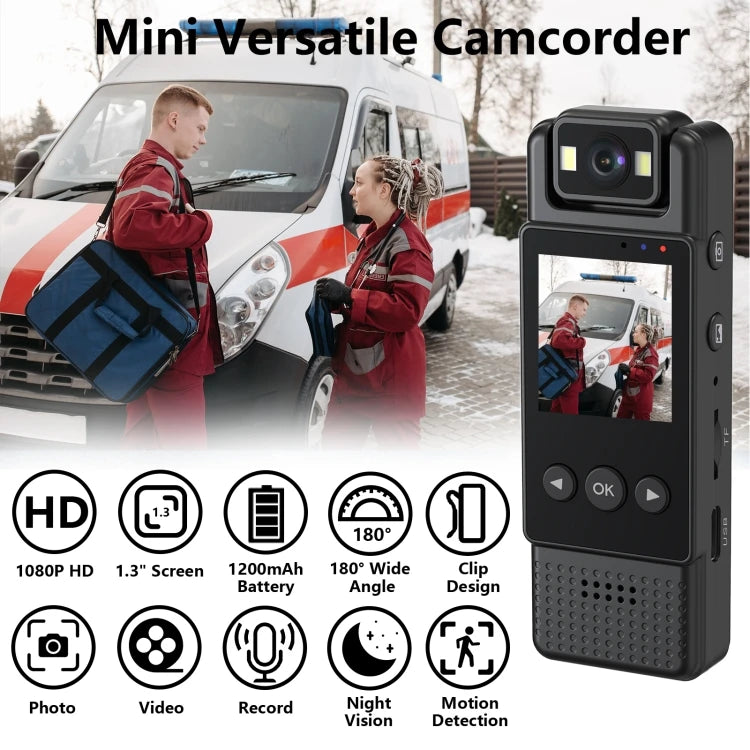 NEW Arrivals L12WIFI 180 Degrees Rotation Night Vision Spy Camera Camcorder Outdoor Cycling Hiking Sports Business Conference Video Recording Camera Security Accessories