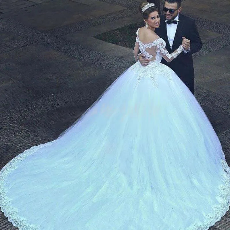 New Fashion White/Ivory Color High Quality Women's Sexy Customize Bride Wedding Dress Long Train Bride's Evening Prom Party Mermaid Bridal Luxury Gowns