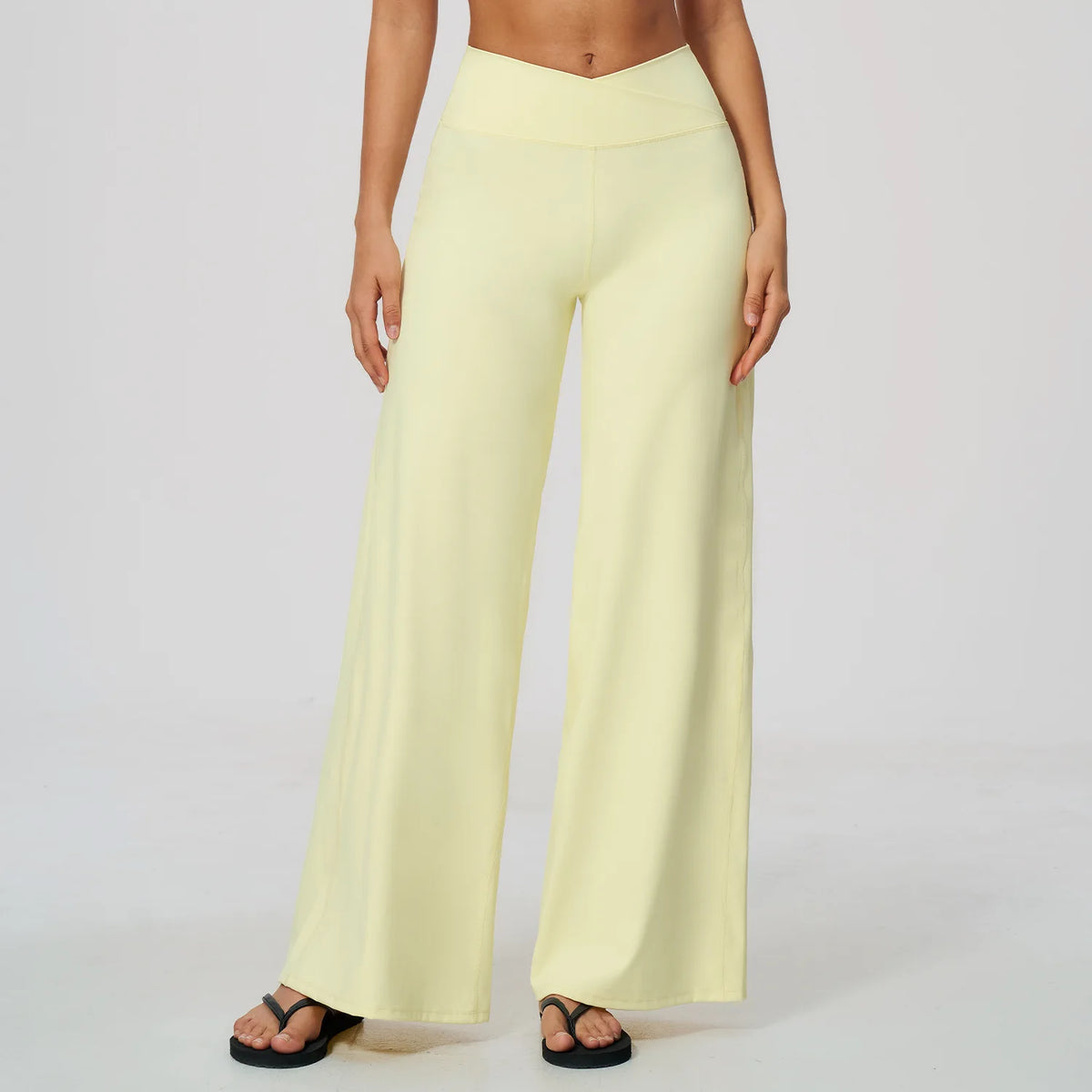 5 Colors S-XL Custom Women's Fashion High Waist Yoga Flared  Sweatpants Wide Leg Tummy Control Butt Lift Loose Fit Casual Lounge for Gym Running Outdoor Sport Activities Trousers