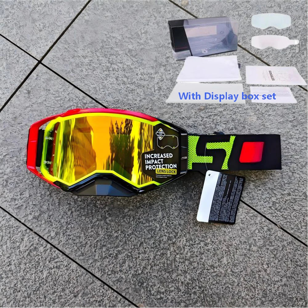 NEW American Motocross Motorcycle Top Quality Professional Goggles Halley Riding Eyewear Windproof Sports Glasses with Display Box Set