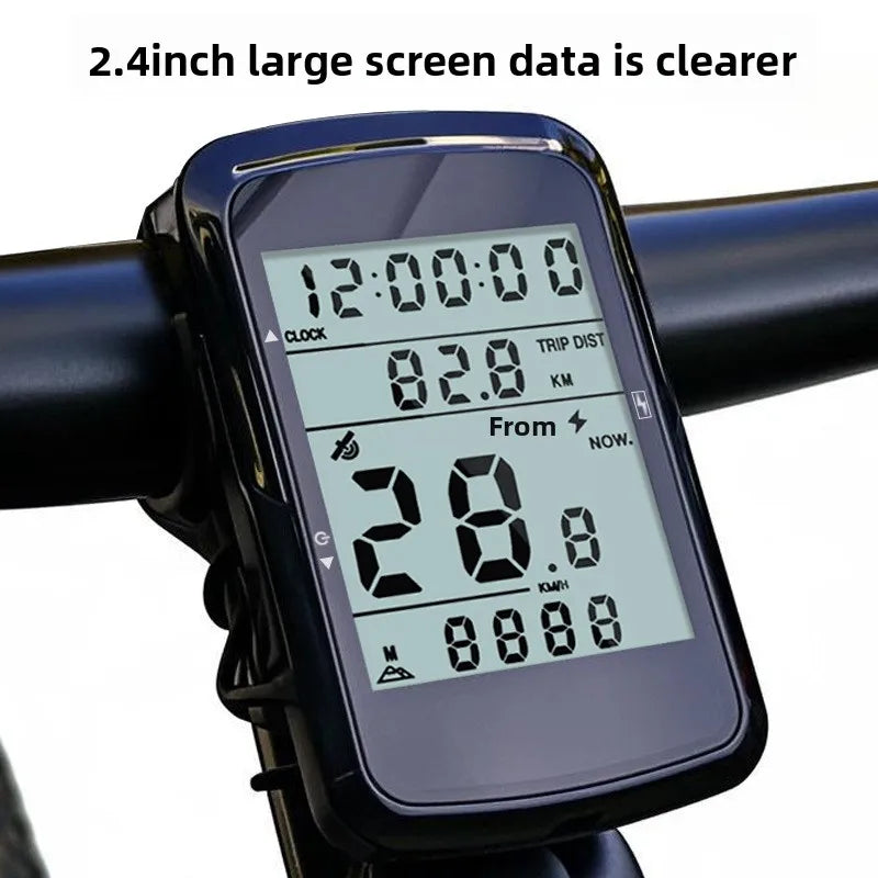 Wireless Cycling GPS Computer Mountain Bike Computer Wireless with Large Backlit Display Smart GPS Cycling Computer ABS Material Wireless Stopwatch Monitor Bicycle Accessories