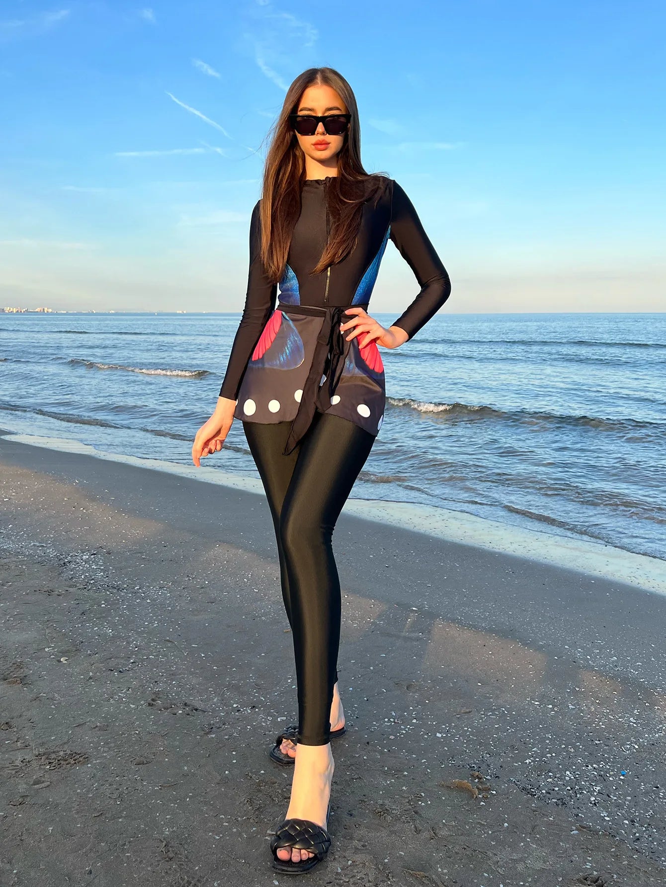 New Design Full Covered Islamic Swimsuit Set Modest Muslim Swimwear Arabic Ladies Beachwear Muslims Summer Bathing Apparel Suit Clothing Supplies