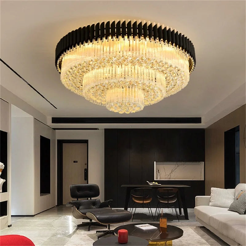 HOT SALE Villa Home Luxury K9 Crystal Ceiling Chandelier 5 Years Warranty Rectangle Ceiling Lighting Postmodern Luxury Crystal LED Lamps Fixtures Home for Living Room Dining Room Decoration Lighting Supplies