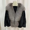8 Colors Top Luxury Natural Real Fox Fur Collar Mink Fur Coat Women Winter Luxury Mink Fur Poncho Outerwear Jackets Evening Party Prom Wedding Guest Christmas Gift for Wife Girlfriend Ladies Luxury Apparel Supplies.