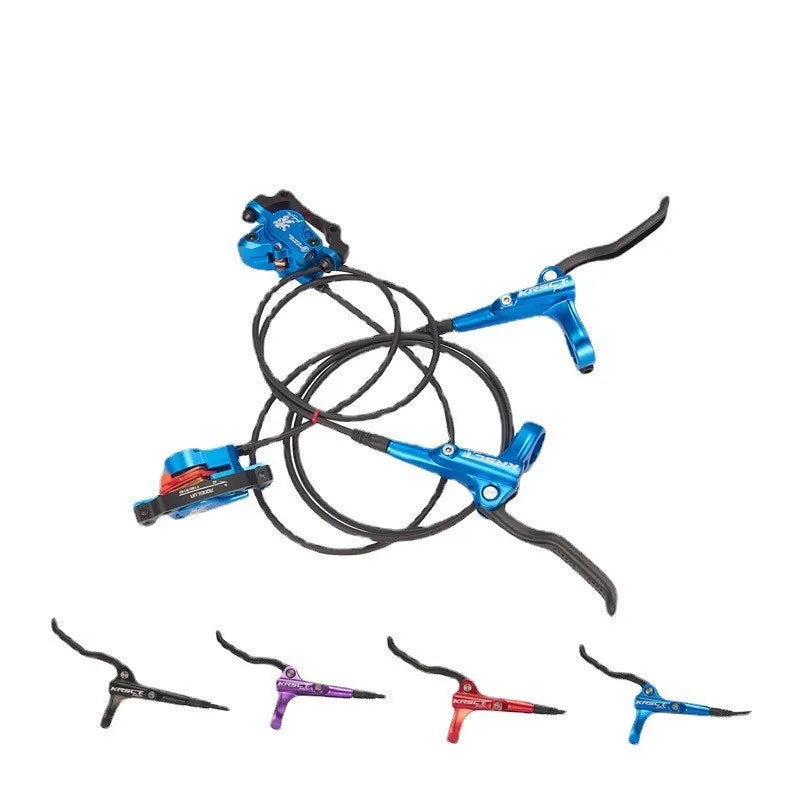NEW SET  Purple/Blue/Black/Red Color Hydraulic Disc Brake Set Aluminum Alloy BMX Road Mountain Bike Oil Brake Lightweight Dual-Sided Dual-Piston Universal 160mm Rotor Bicycle Parts Accessories