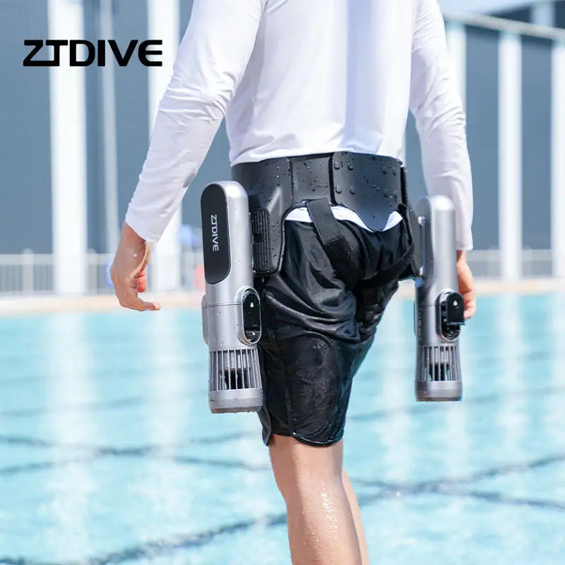 Sea Electric Scooter Set CE Certified 1200W Aluminum Alloy Hands-Free Electric Underwater Waist Scooter for Diving Scuba Snorkeling Water Sports 2.5m/s Speed