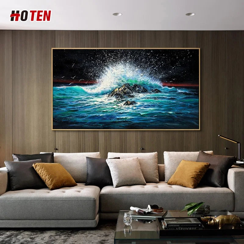 100% Pure Hand-Painted Oil Paints 5 Sizes (120x60cm) (280-140cm) Villa Home Living Room Wall Art Creative Decoration Custom Modern Canvas Handmade Abstract Landscape and Seascape Oil Painting